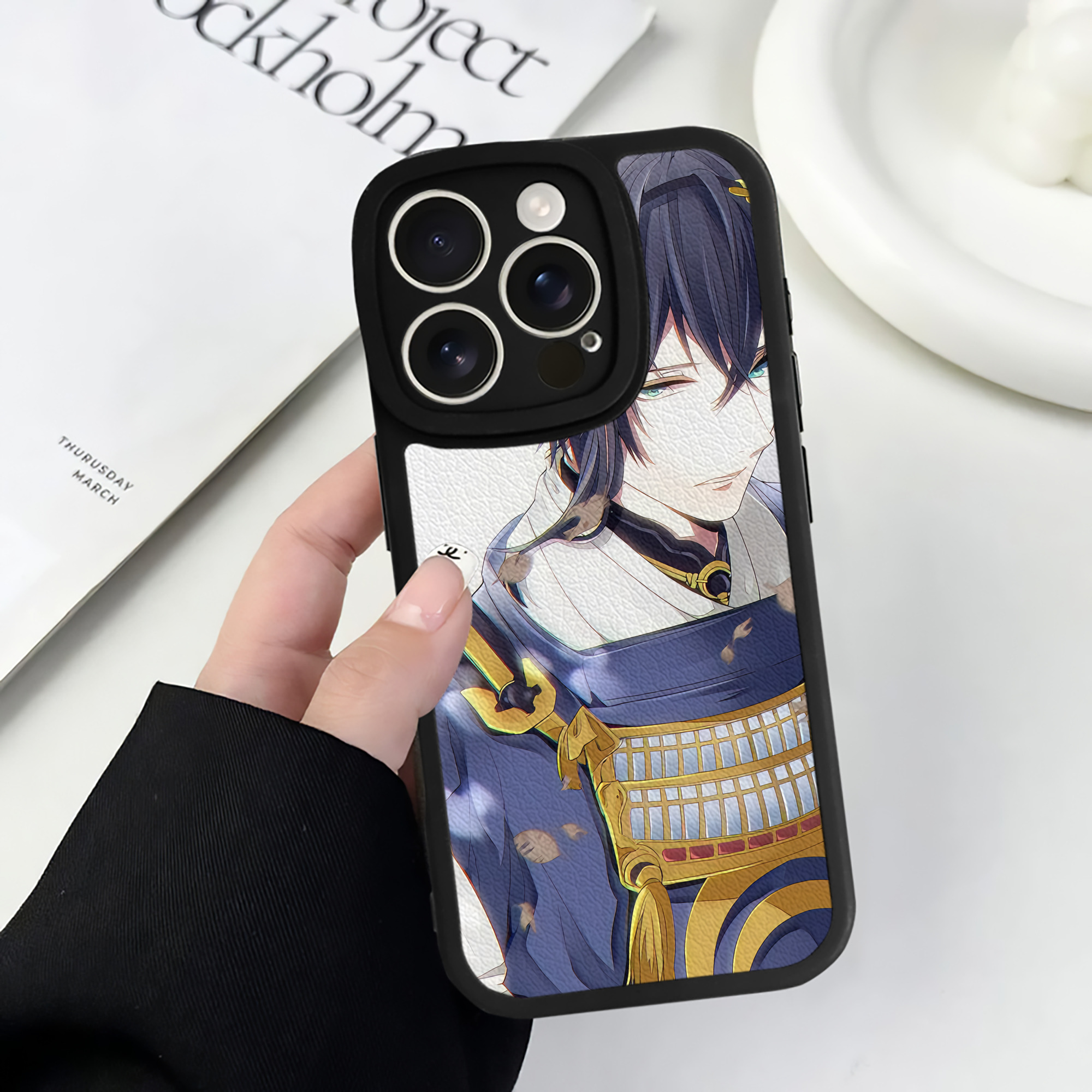 （画像用） 刀剣乱舞 Touken Ranbu 【iPhone 16シリーズ対応】シリコンスマホケース（レザー調） 材質：シリコン